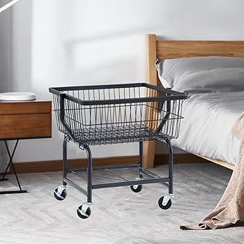 Amazon｜Lycass 2段 ランドリーワゴン キャスター付き ランドリー